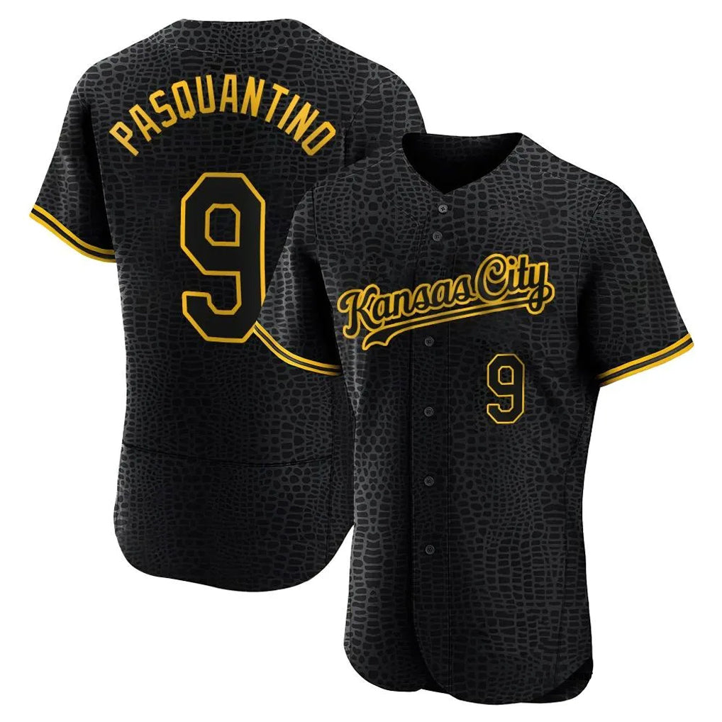 Punc KC.Royals #9 Vinnie Pasquantino Player Black Snake Skin City Limited Elite Stitched Jerseys