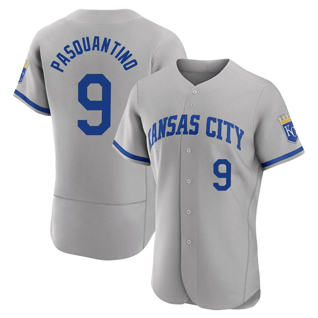 Punc KC.Royals #9 Vinnie Pasquantino Player Gray Limited Elite Home Game Stitched Jerseys