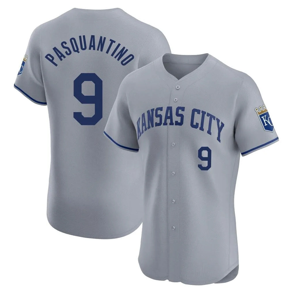 Punc KC.Royals #9 Vinnie Pasquantino Player Gray Limited Elite Home Stitched Jerseys