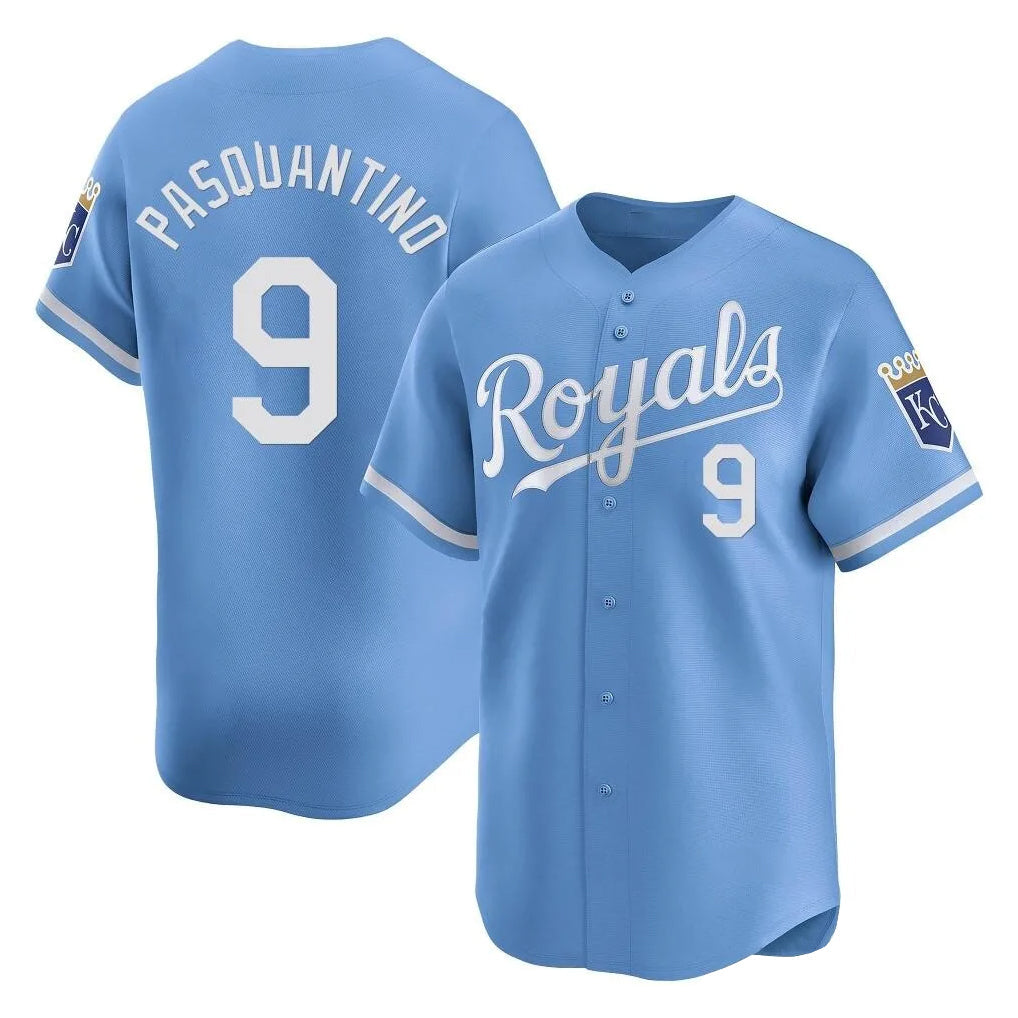 Punc KC.Royals #9 Vinnie Pasquantino Player Light Blue Alt Limited Home Stitched Jerseys