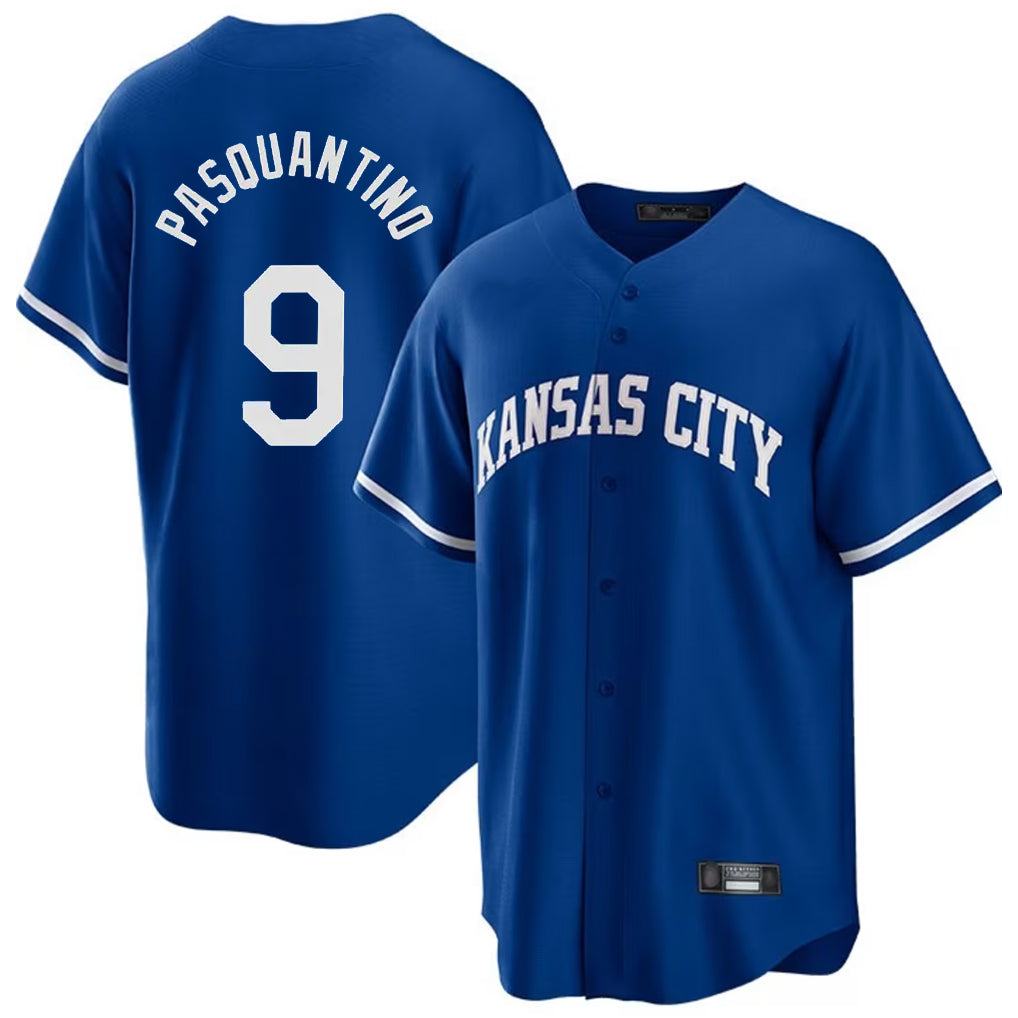 Punc KC.Royals #9 Vinnie Pasquantino Player Royal Game Home Stitched Jerseys