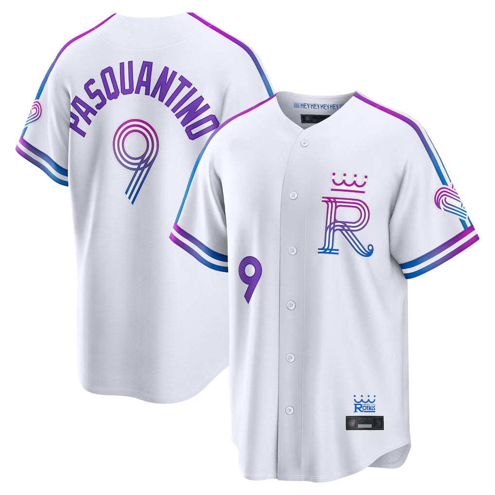 Punc KC.Royals #9 Vinnie Pasquantino Player White 2026 City Connect Limited Home Stitched Jerseys