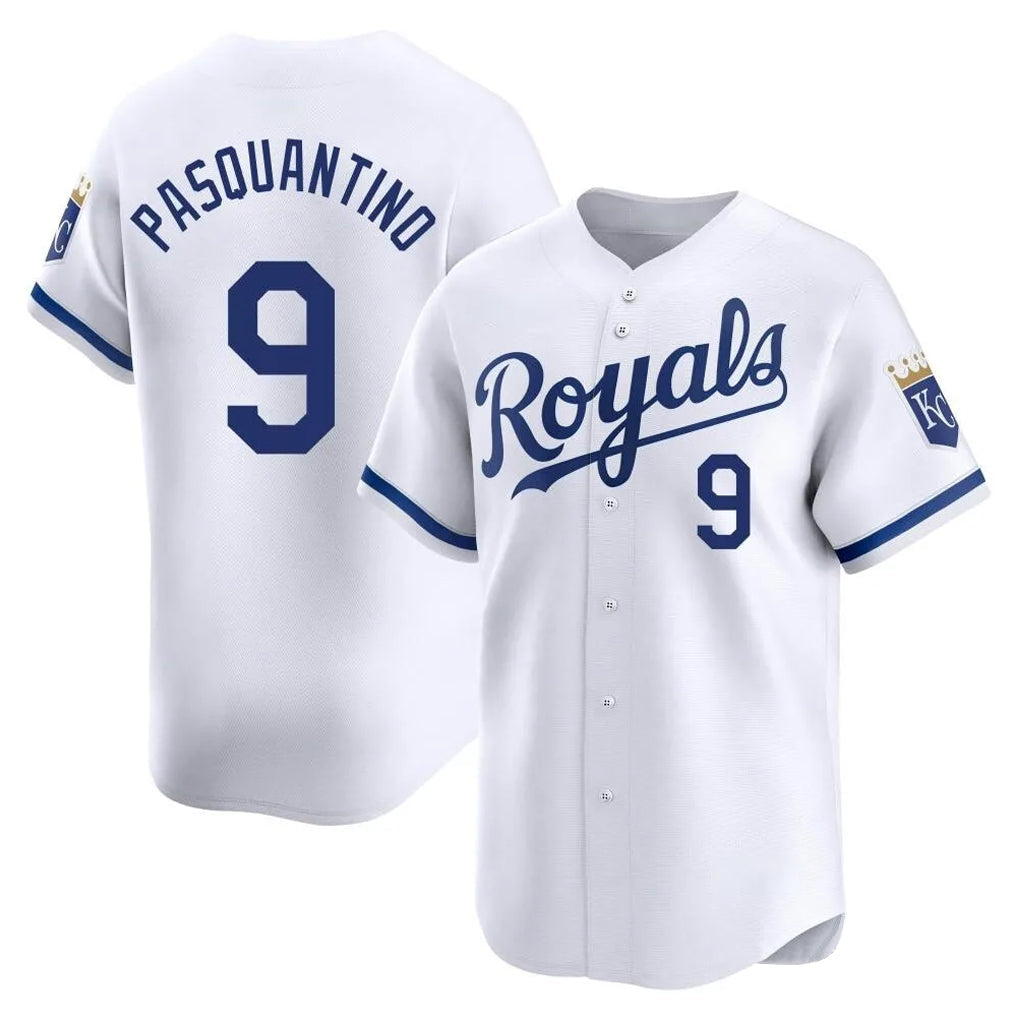 Punc KC.Royals #9 Vinnie Pasquantino Player White Alt Limited Home Stitched Jerseys