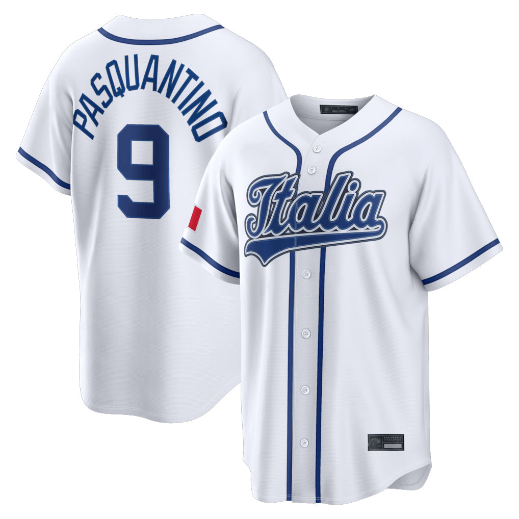 Punc KC.Royals #9 Vinnie Pasquantino Player White Italy 2026 WBC Classic Home Stitched Jerseys