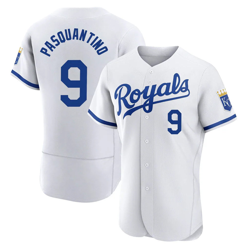 Punc KC.Royals #9 Vinnie Pasquantino Player White Limited Elite Home Game Stitched Jerseys
