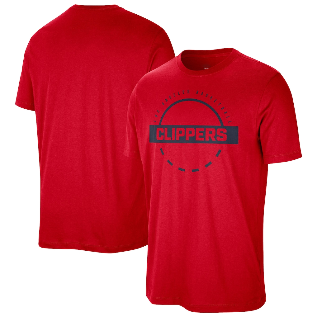 Punc LA.Clippers Red Authentic Practice T-Shirt Stitched Jerseys