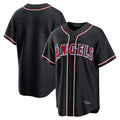 Punc LA.Angels Black Fashion Out Home Game Blank Player Stitched Jerseys