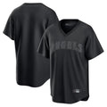 Punc LA.Angels Black Pitch Fashion Blank Player T-shirt Stitched Jerseys