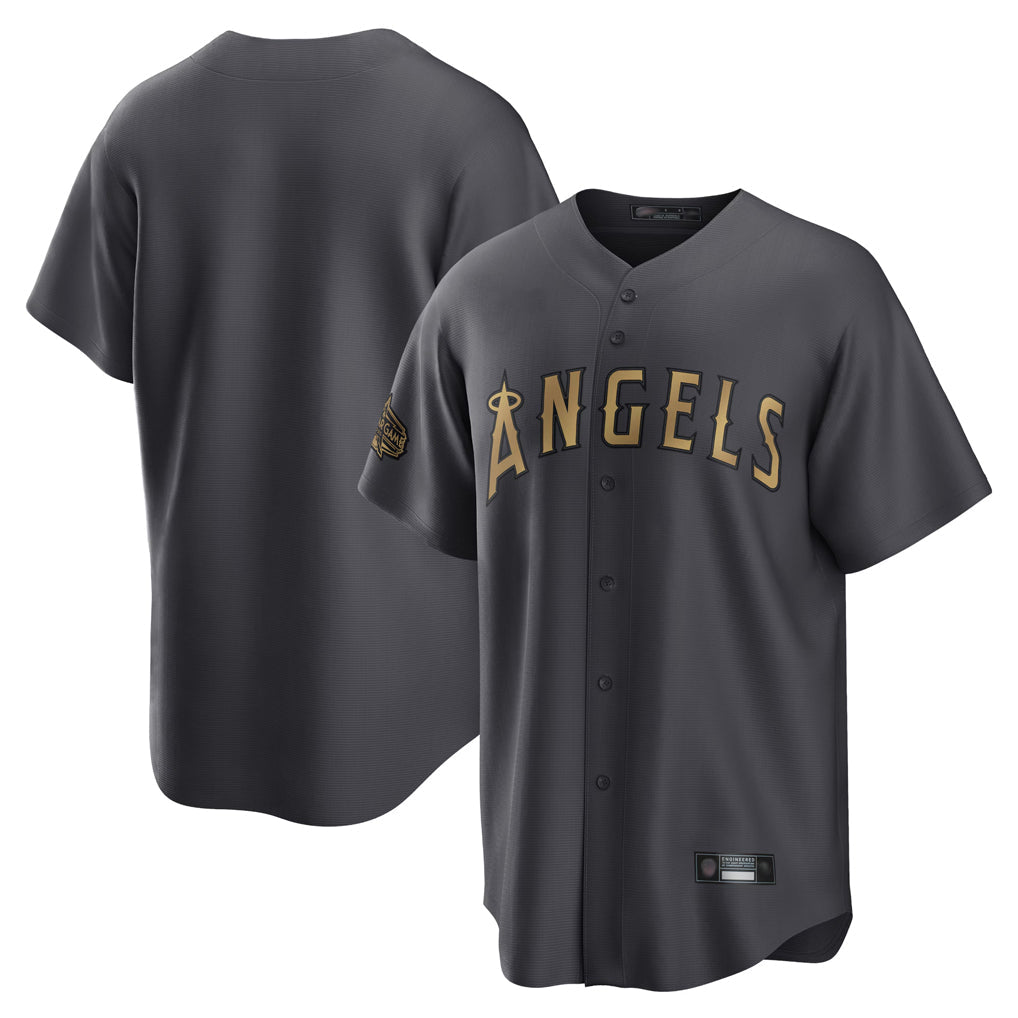 Punc LA.Angels Charcoal Game All-Star Blank Player Stitched Jerseys