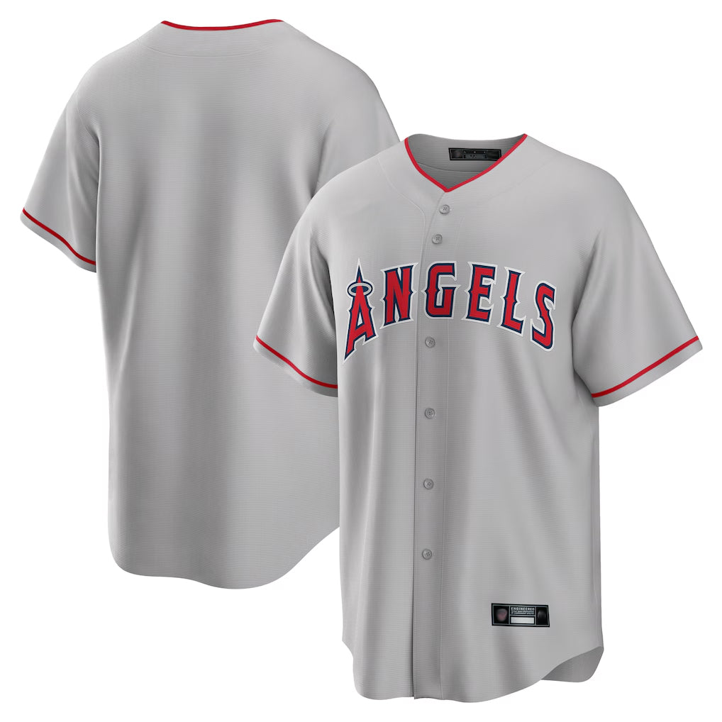 Punc LA.Angels Gray Home Game Blank Player Stitched Jerseys