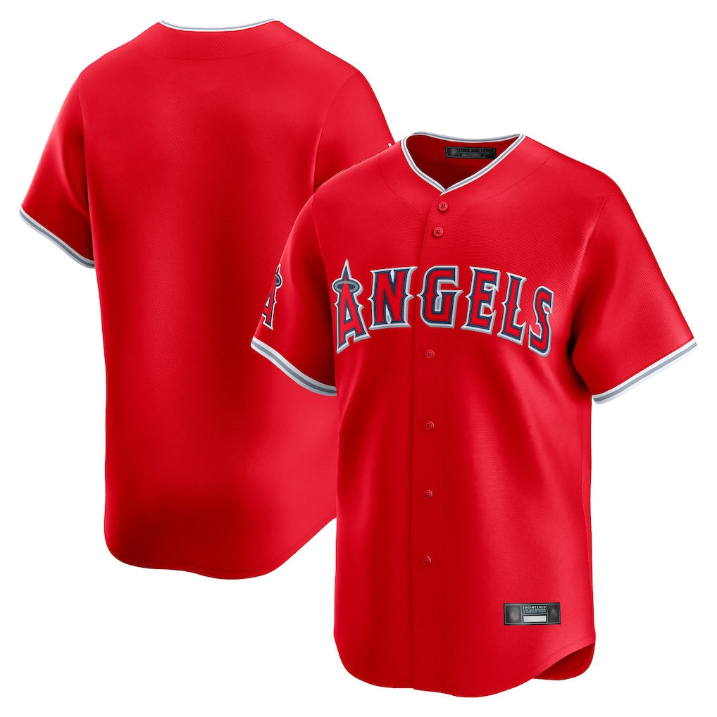 Punc LA.Angels Red Home Limited Blank Player Stitched Jerseys