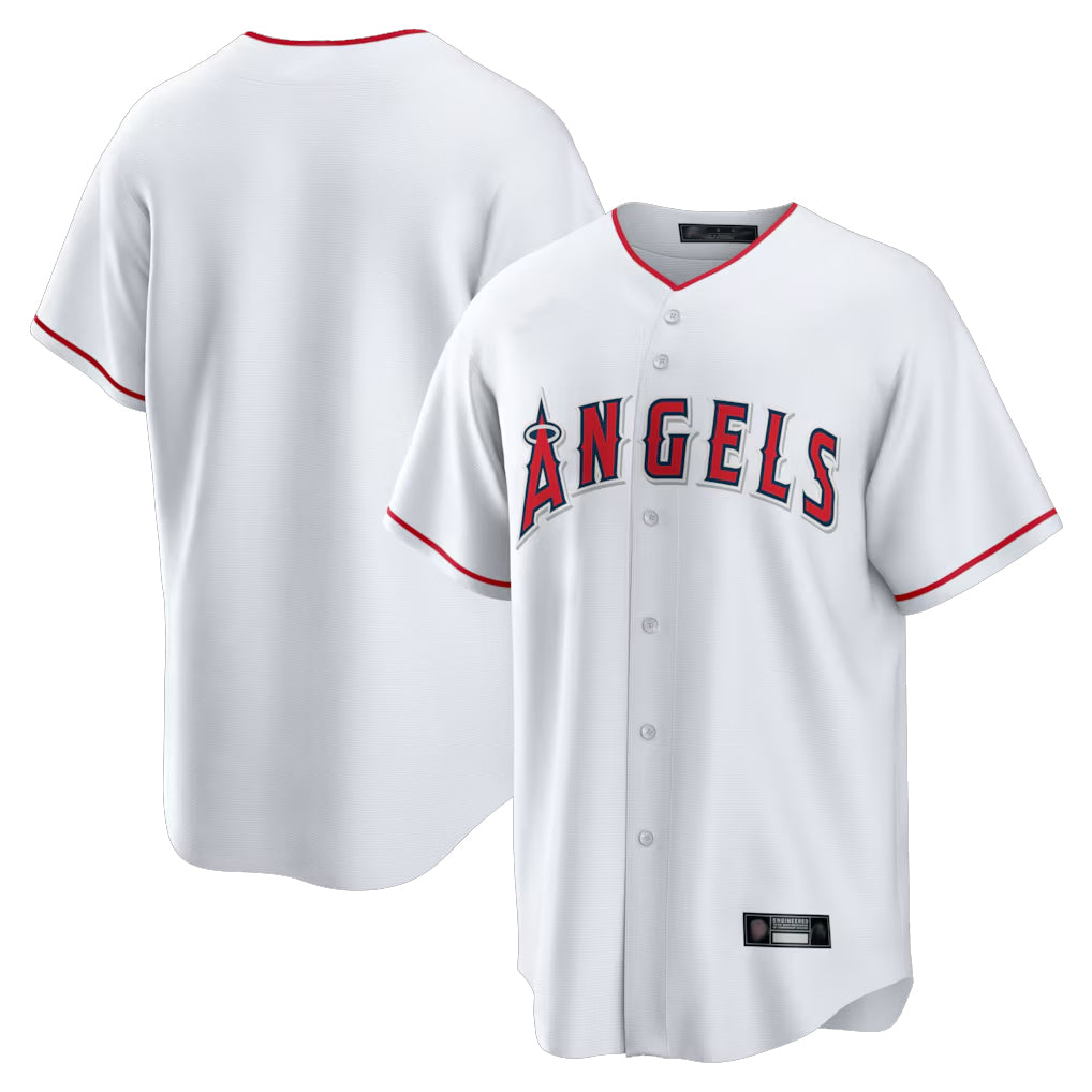 Punc LA.Angels White Home Game Blank Player Stitched Jerseys