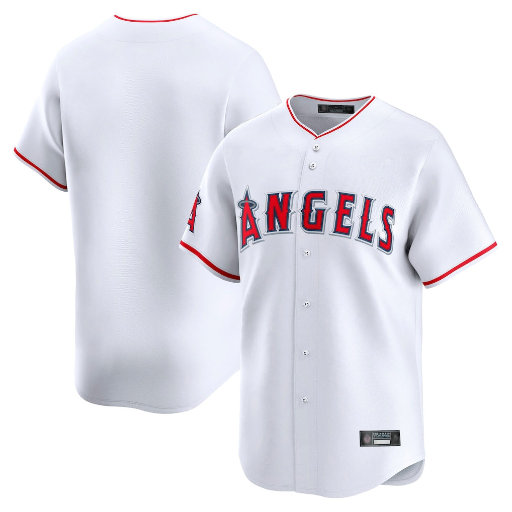 Punc LA.Angels White Limited Home Blank Player Stitched Jerseys