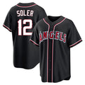 Punc LA.Angels #12 Jorge Soler Player Black Fashion Out Home Game Stitched Jerseys