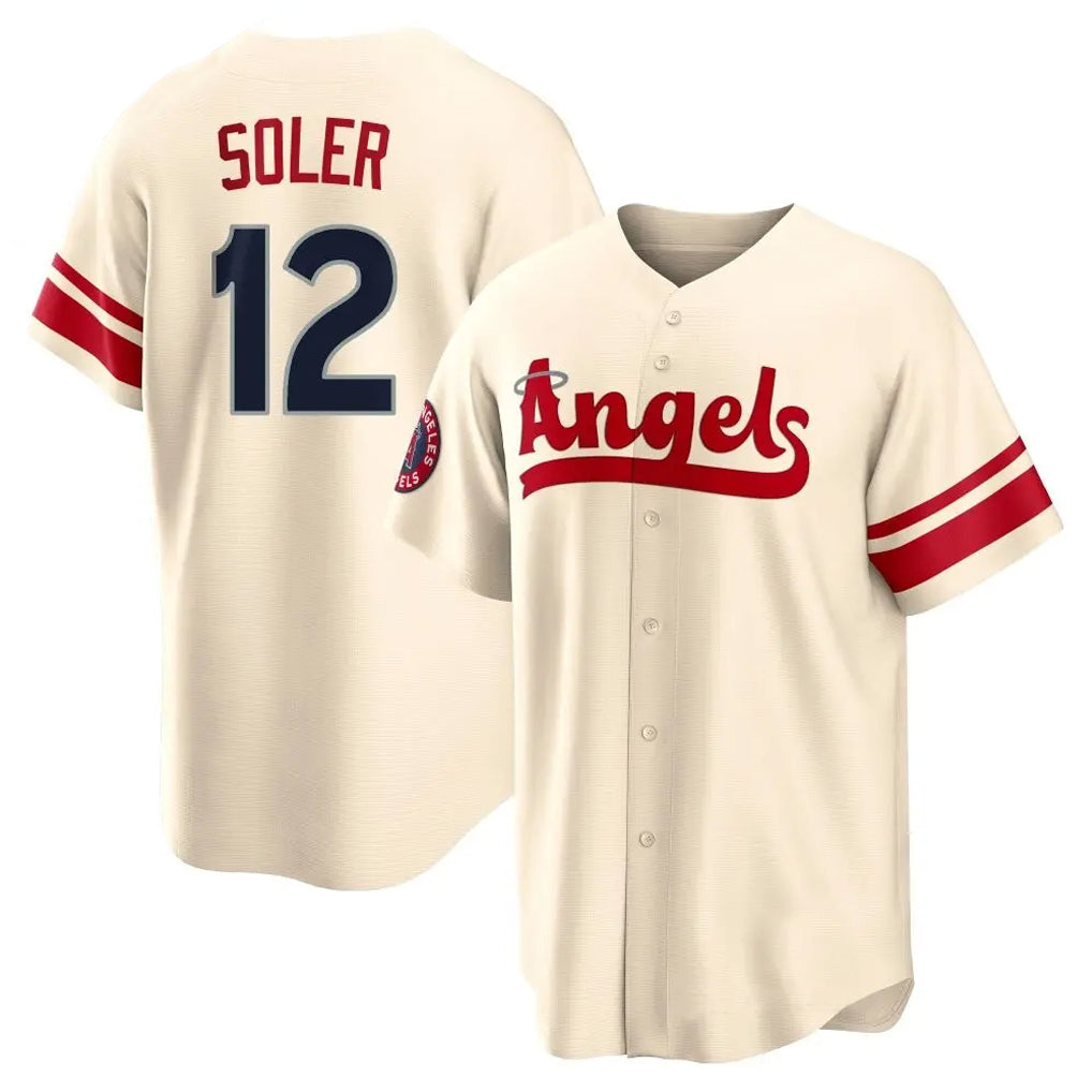 Punc LA.Angels #12 Jorge Soler Player Cream City Connect Home Stitched Jerseys