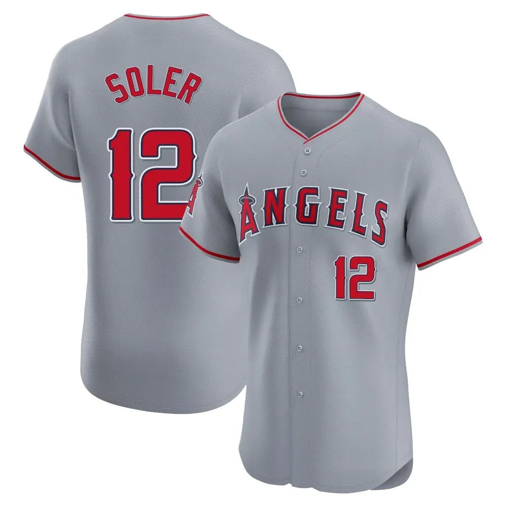 Punc LA.Angels #12 Jorge Soler Player Gray Home Limited Elite Stitched Jerseys