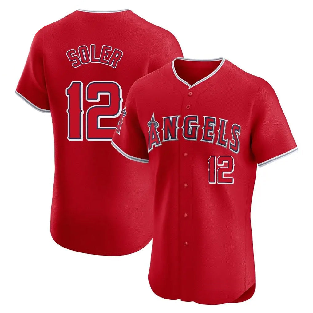 Punc LA.Angels #12 Jorge Soler Player Red Home Limited Elite Stitched Jerseys