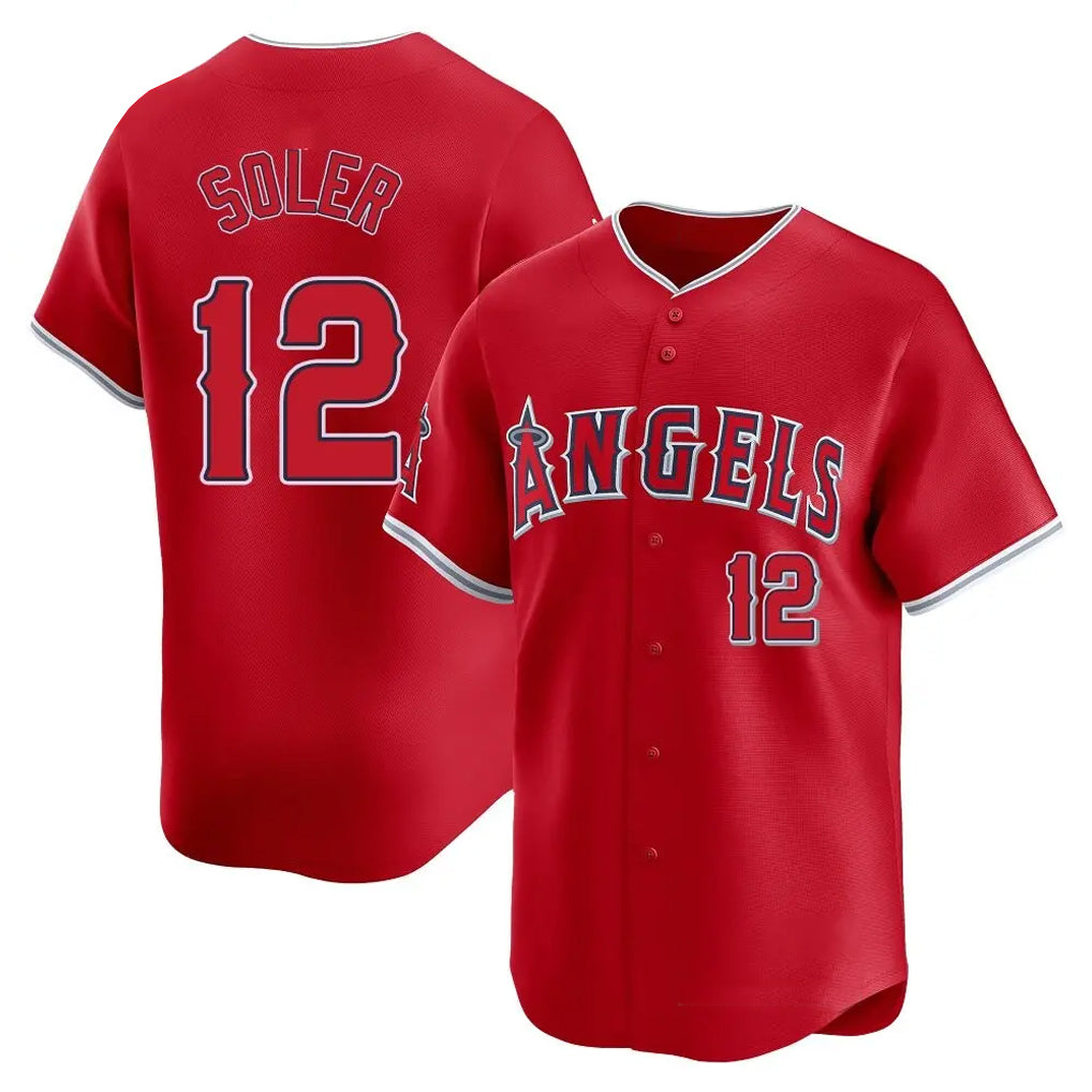 Punc LA.Angels #12 Jorge Soler Player Red Home Limited Stitched Jerseys
