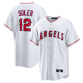 Punc LA.Angels #12 Jorge Soler Player White Home Game Stitched Jerseys