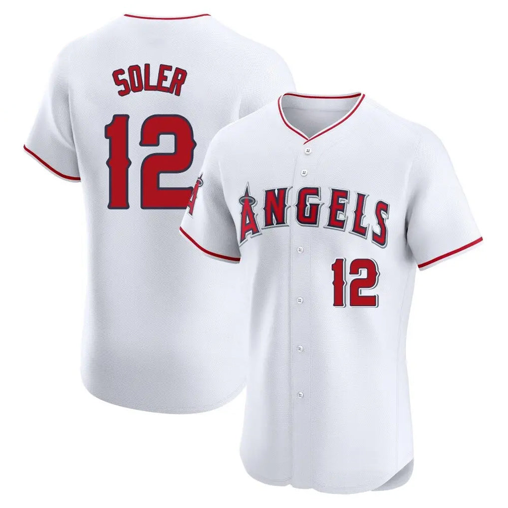 Punc LA.Angels #12 Jorge Soler Player White Limited Elite Stitched Home Jerseys