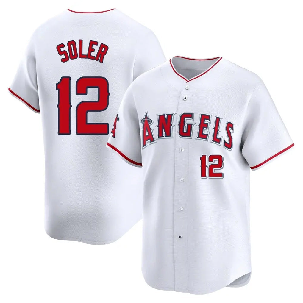 Punc LA.Angels #12 Jorge Soler Player White Limited Home Stitched Jerseys
