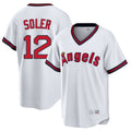 Punc LA.Angels #12 Jorge Soler Player White T-shirt Home Game Stitched Jerseys