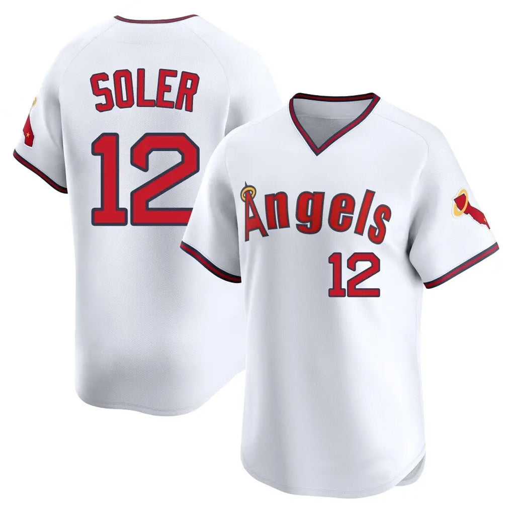 Punc LA.Angels #12 Jorge Soler Player White T-shirt Home Limited Stitched Jerseys