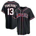 Punc LA.Angels #13 Drew Pomeranz Player Black Fashion Out Home Game Stitched Jerseys