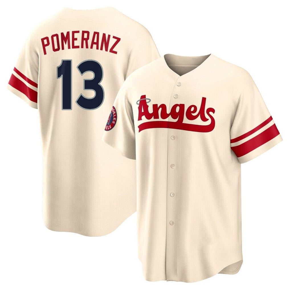 Punc LA.Angels #13 Drew Pomeranz Player Cream City Connect Home Stitched Jerseys