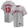 Punc LA.Angels #13 Drew Pomeranz Player Gray Home Game Stitched Jerseys