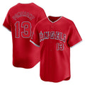 Punc LA.Angels #13 Drew Pomeranz Player Red Home Limited Stitched Jerseys