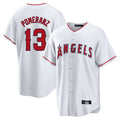 Punc LA.Angels #13 Drew Pomeranz Player White Home Game Stitched Jerseys