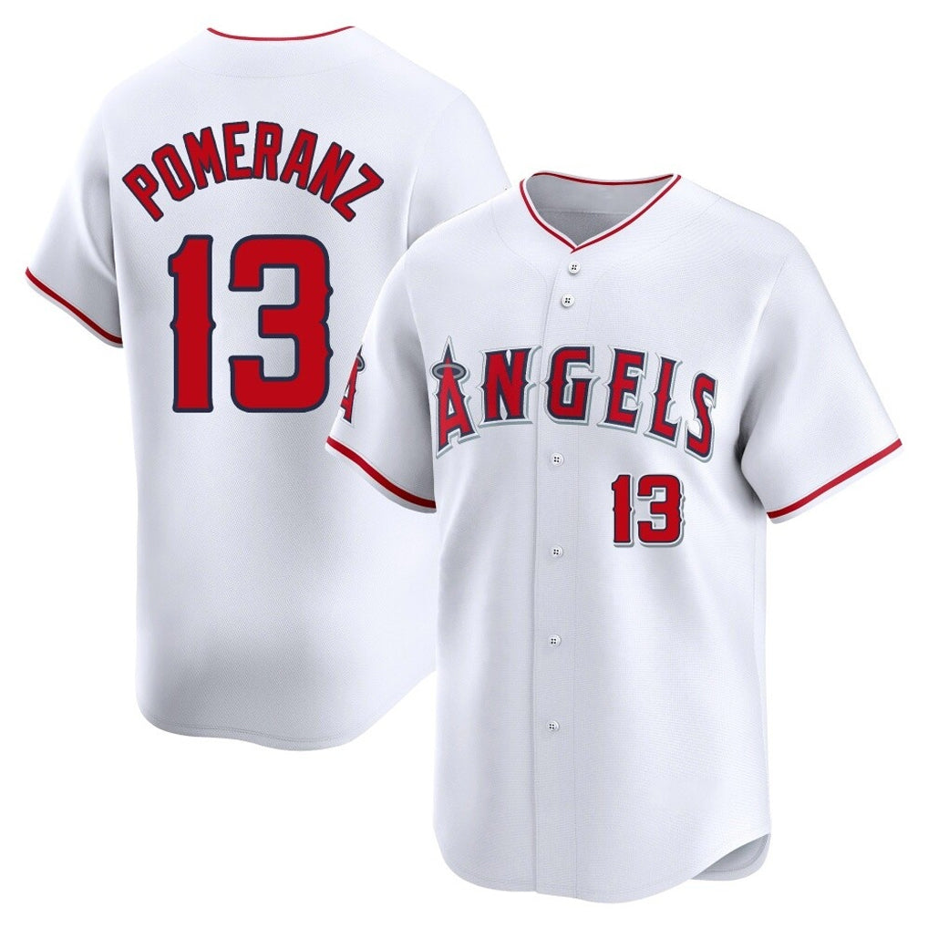 Punc LA.Angels #13 Drew Pomeranz Player White Limited Home Stitched Jerseys