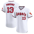 Punc LA.Angels #13 Drew Pomeranz Player White T-shirt Home Limited Elite Stitched Jerseys