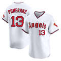 Punc LA.Angels #13 Drew Pomeranz Player White T-shirt Home Limited Stitched Jerseys