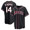 Punc LA.Angels #14 Logan O'Hoppe Player Black Fashion Out Home Game Stitched Jerseys