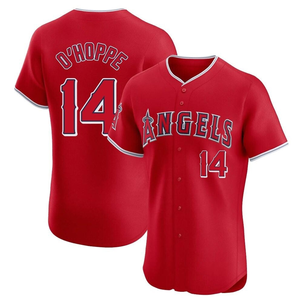 Punc LA.Angels #14 Logan O'Hoppe Player Red Home Limited Elite Stitched Jerseys