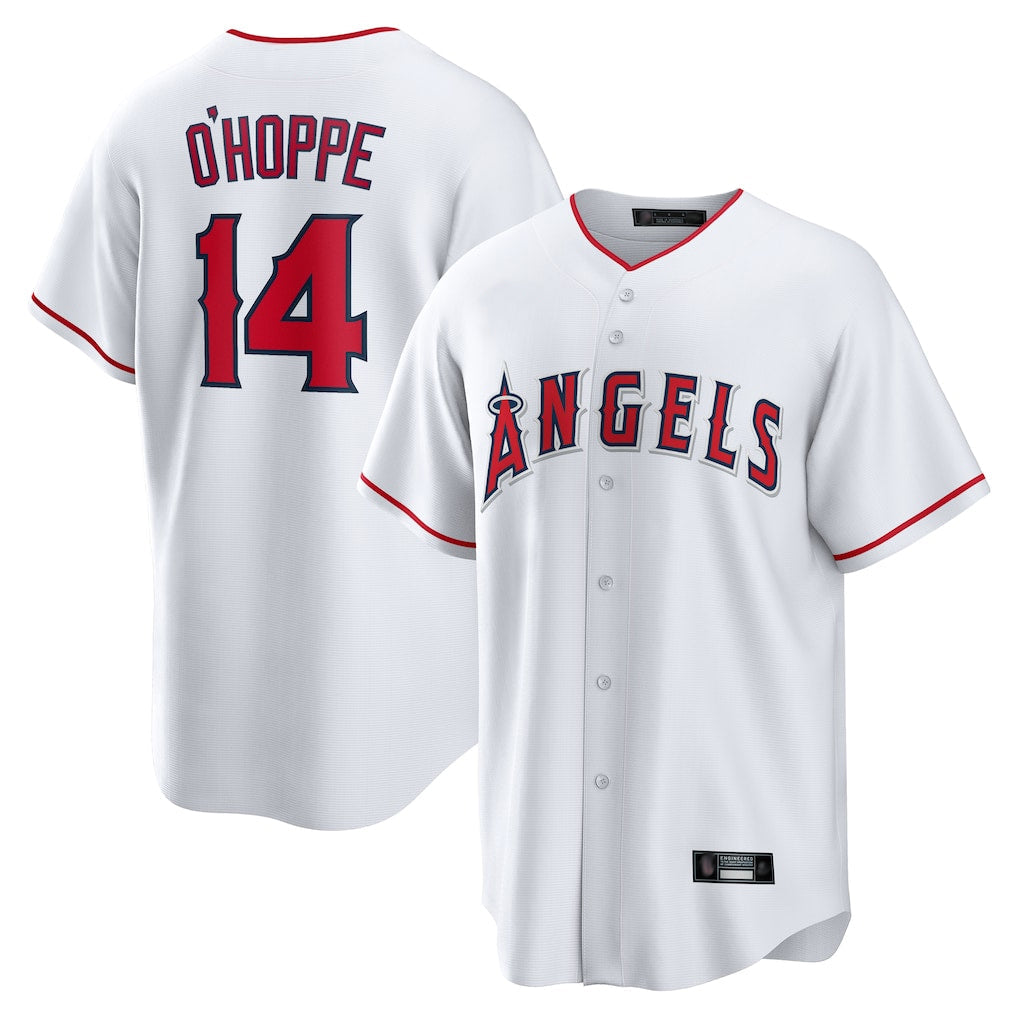 Punc LA.Angels #14 Logan O'Hoppe Player White Home Game Stitched Jerseys