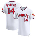 Punc LA.Angels #14 Logan O'Hoppe Player White T-shirt Home Limited Elite Stitched Jerseys