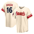 Punc LA.Angels #16 Yusei Kikuchi Player Cream City Connect Home Stitched Jerseys