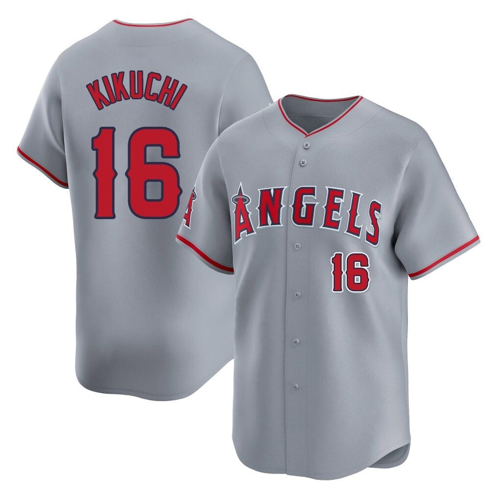 Punc LA.Angels #16 Yusei Kikuchi Player Gray Home Limited Stitched Jerseys