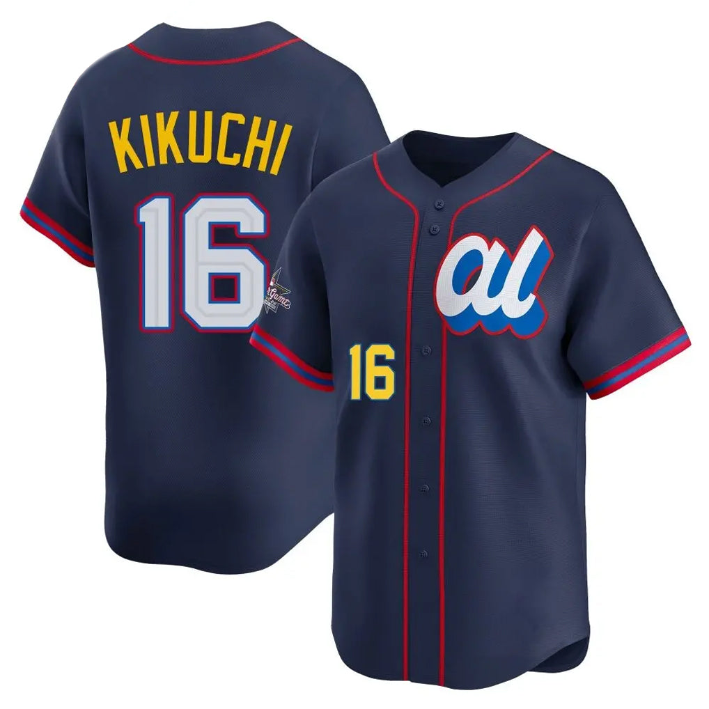 Punc LA.Angels #16 Yusei Kikuchi Player Navy Limited American League All-Star Edition Stitched Jerseys