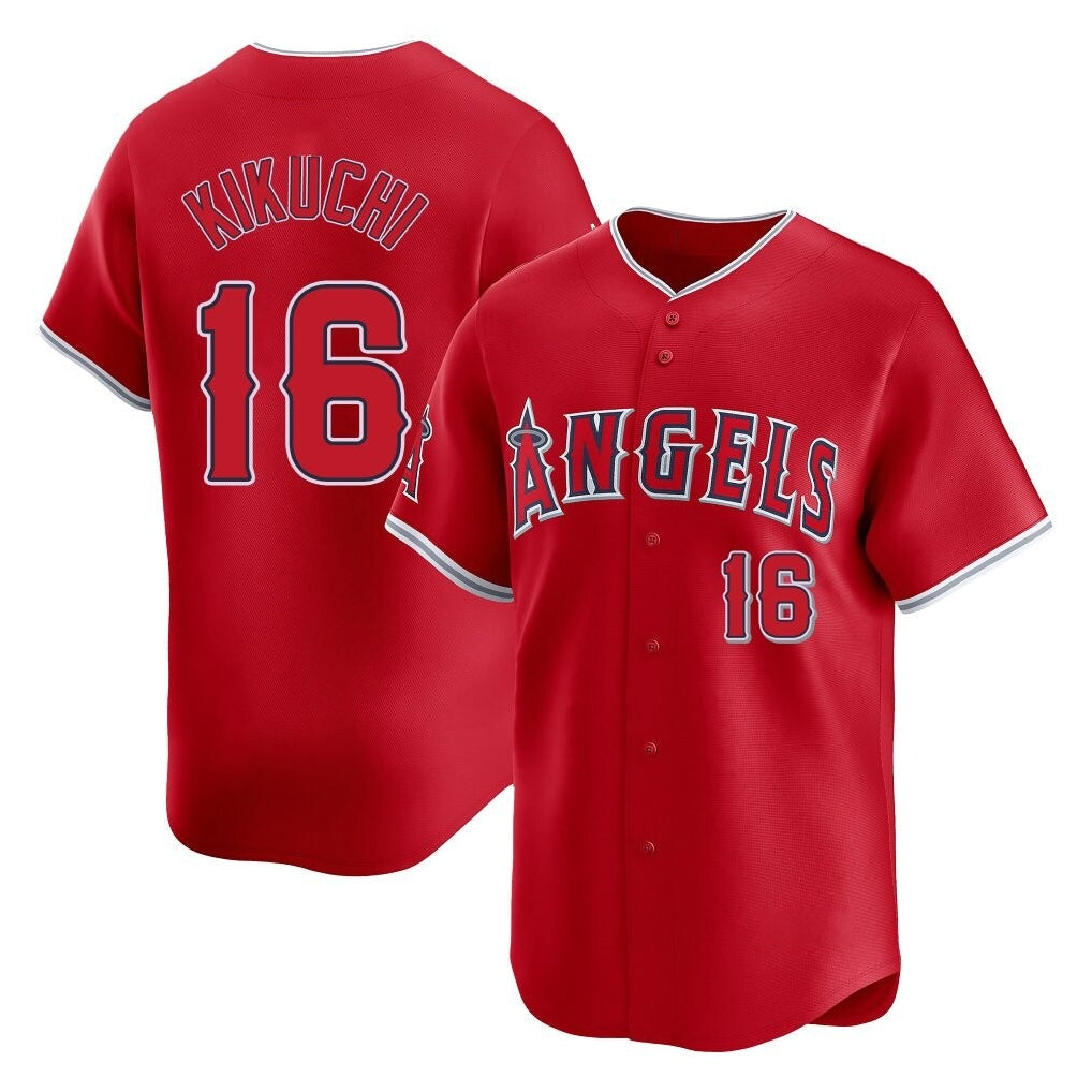 Punc LA.Angels #16 Yusei Kikuchi Player Red Home Limited Stitched Jerseys