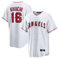 Punc LA.Angels #16 Yusei Kikuchi Player White Home Game Stitched Jerseys