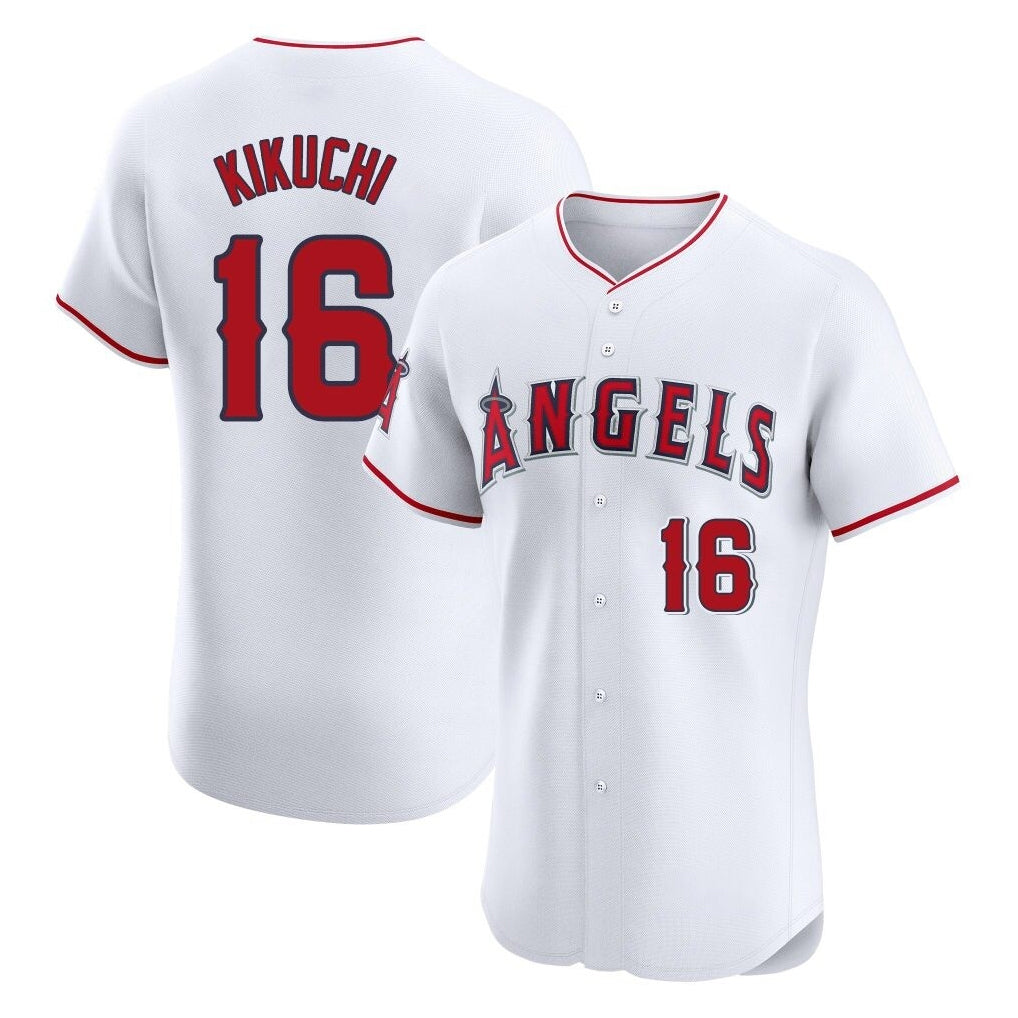 Punc LA.Angels #16 Yusei Kikuchi Player White Limited Elite Stitched Home Jerseys
