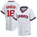 Punc LA.Angels #16 Yusei Kikuchi Player White T-shirt Home Game Stitched Jerseys