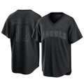 Punc LA.Angels #18 Nolan Schanuel Player Black Pitch Fashion T-shirt Stitched Jerseys