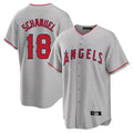Punc LA.Angels #18 Nolan Schanuel Player Gray Home Game Stitched Jerseys
