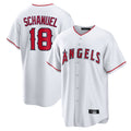 Punc LA.Angels #18 Nolan Schanuel Player White Home Game Stitched Jerseys