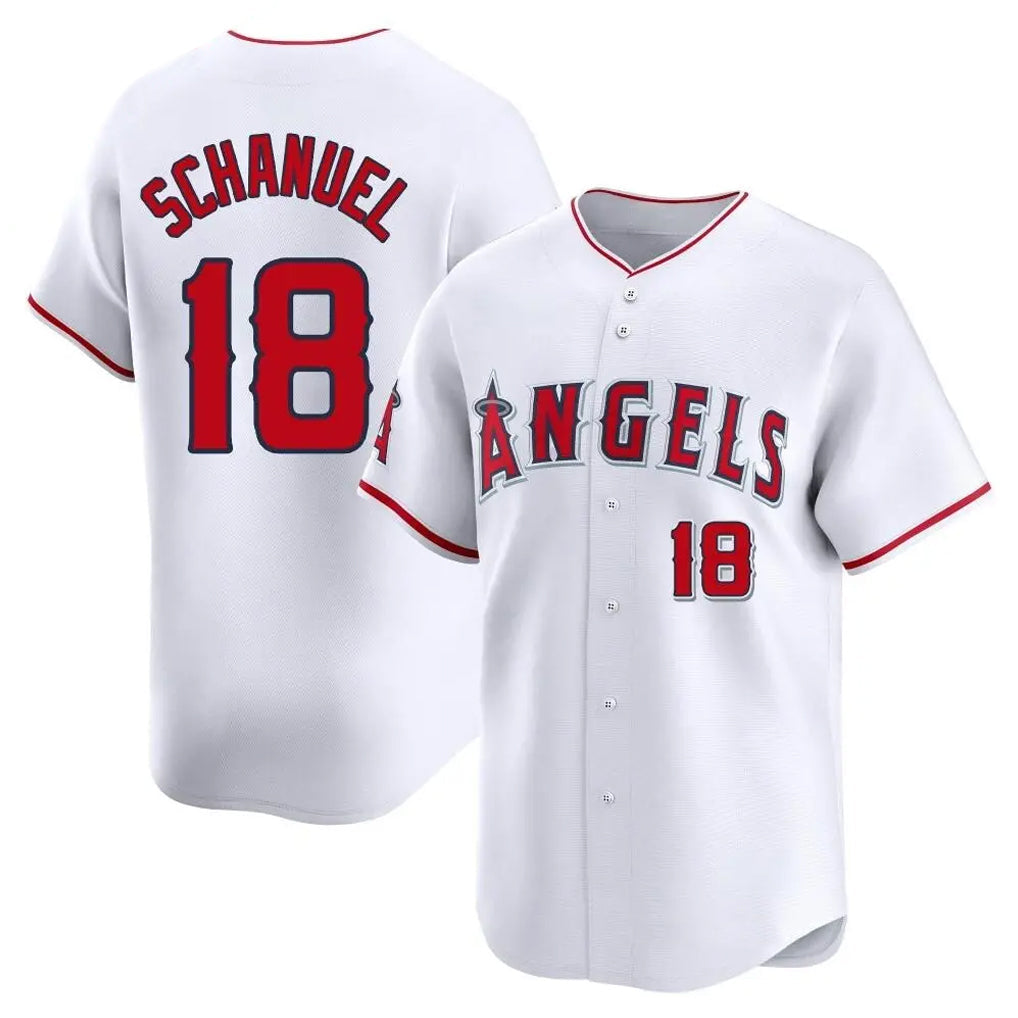 Punc LA.Angels #18 Nolan Schanuel Player White Limited Home Stitched Jerseys